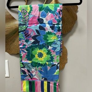 New Talbots silk long scarf wrap necktie headband geometric floral abstract